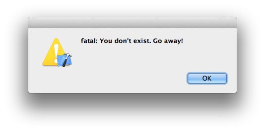 fatal: You don't exist. Go away!